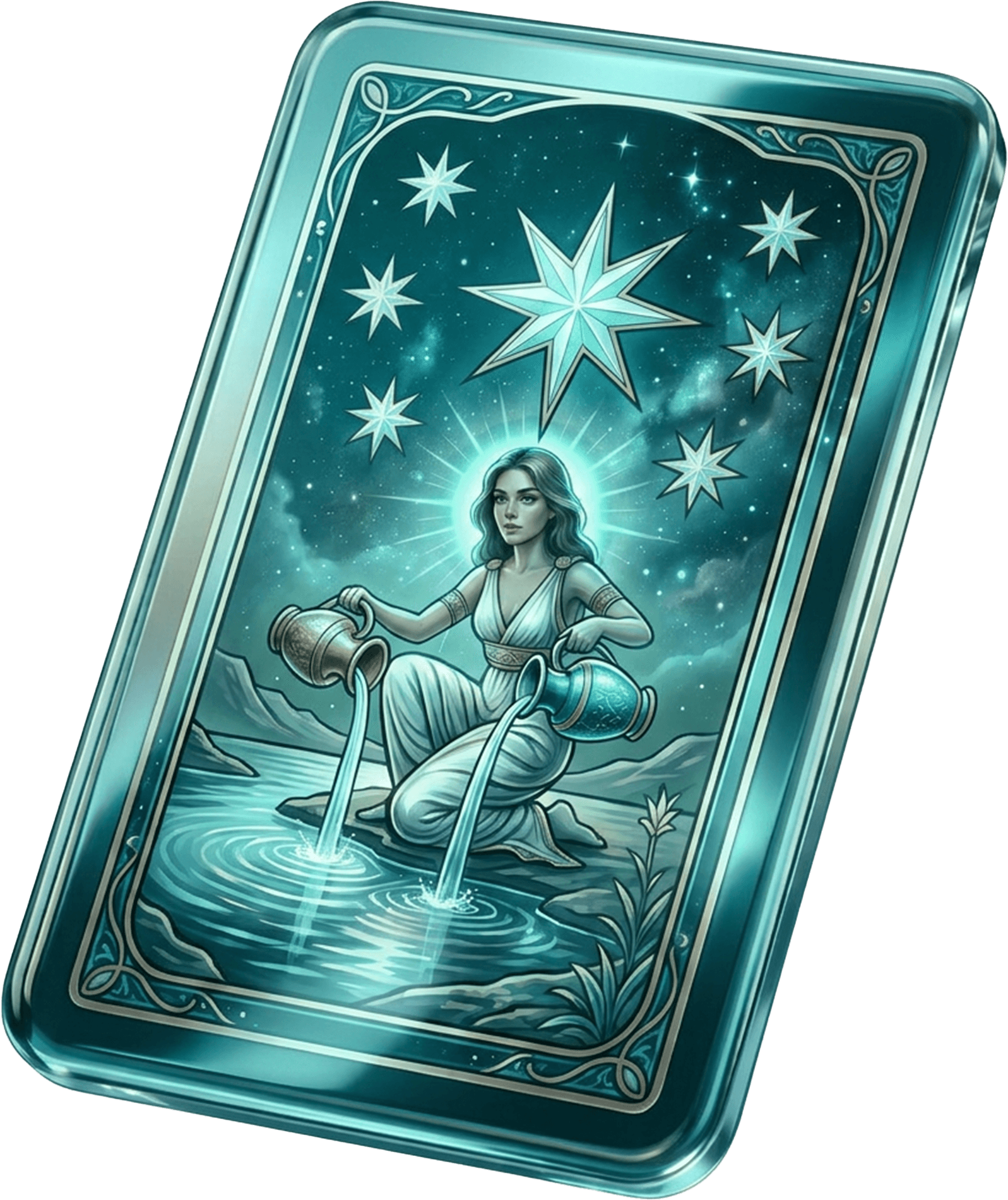 Abstract glossy metallic form with four symmetrical lobes and smooth reflective surfaces, centered on a black background.