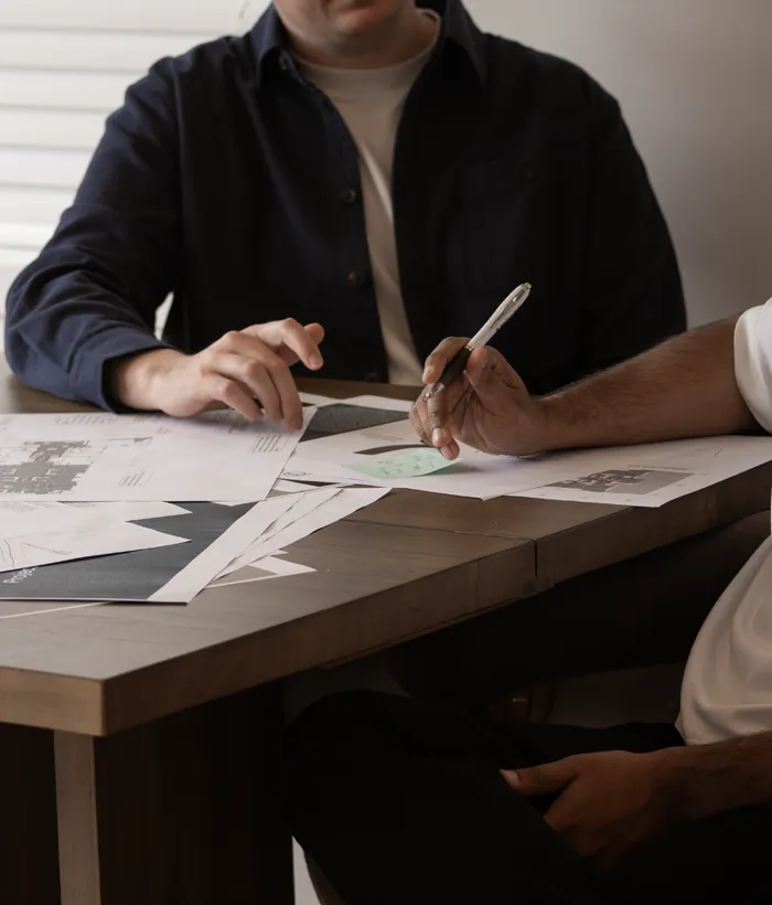 A photo of Ben and Dushyant working together
