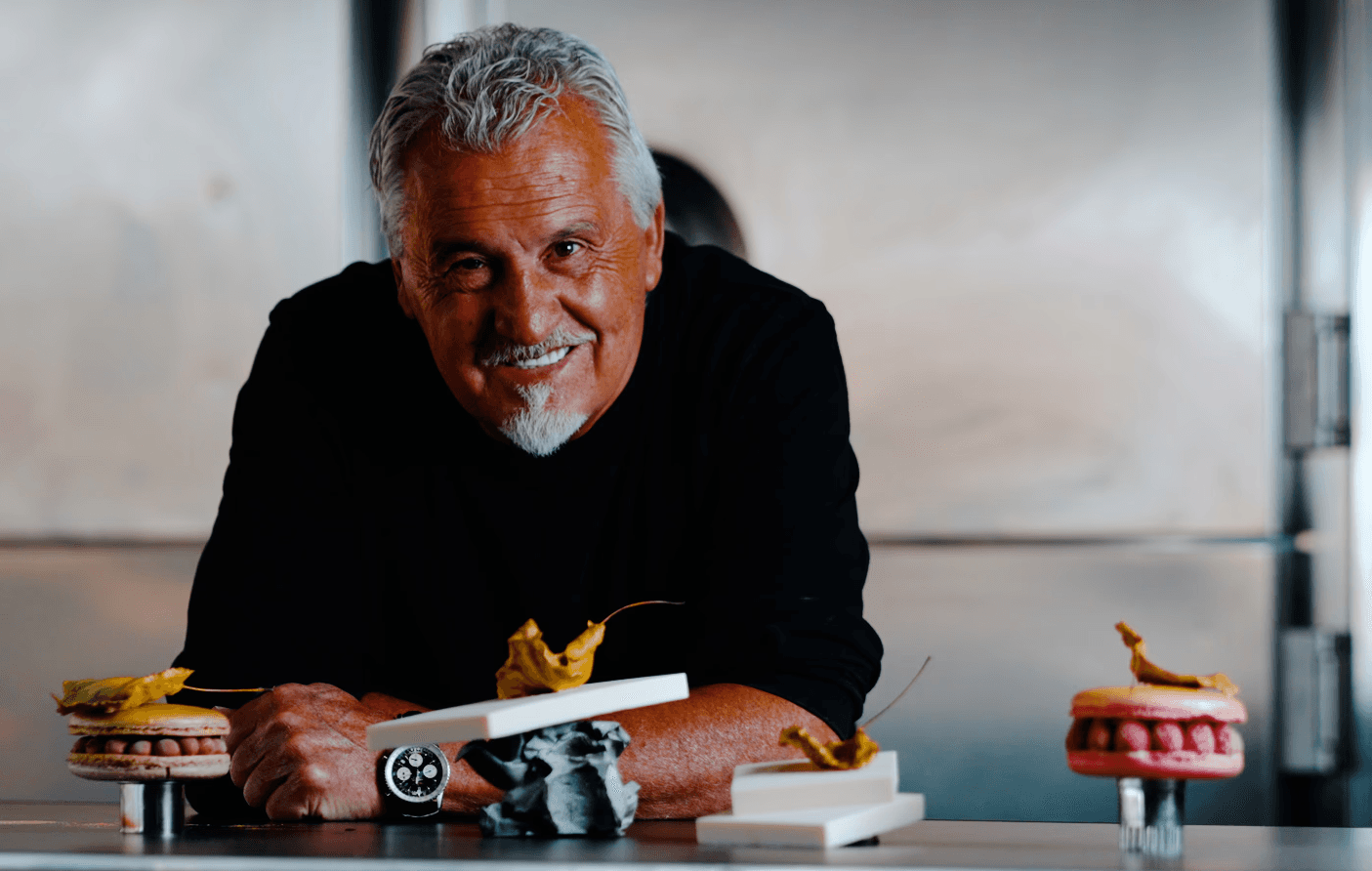 A woman with her eyes closed, wearing a helmet, appears to be in a moment of concentration or relaxation.