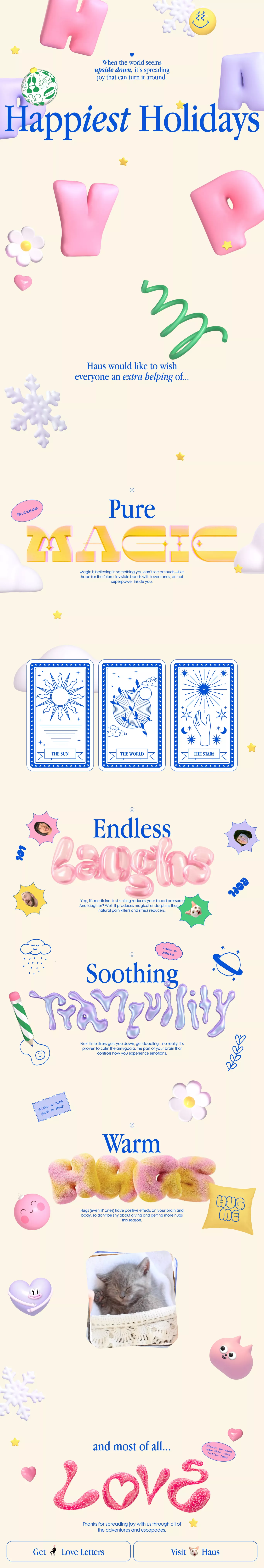 Haus Holiday Wonderland other page screenshot showcasing Design design