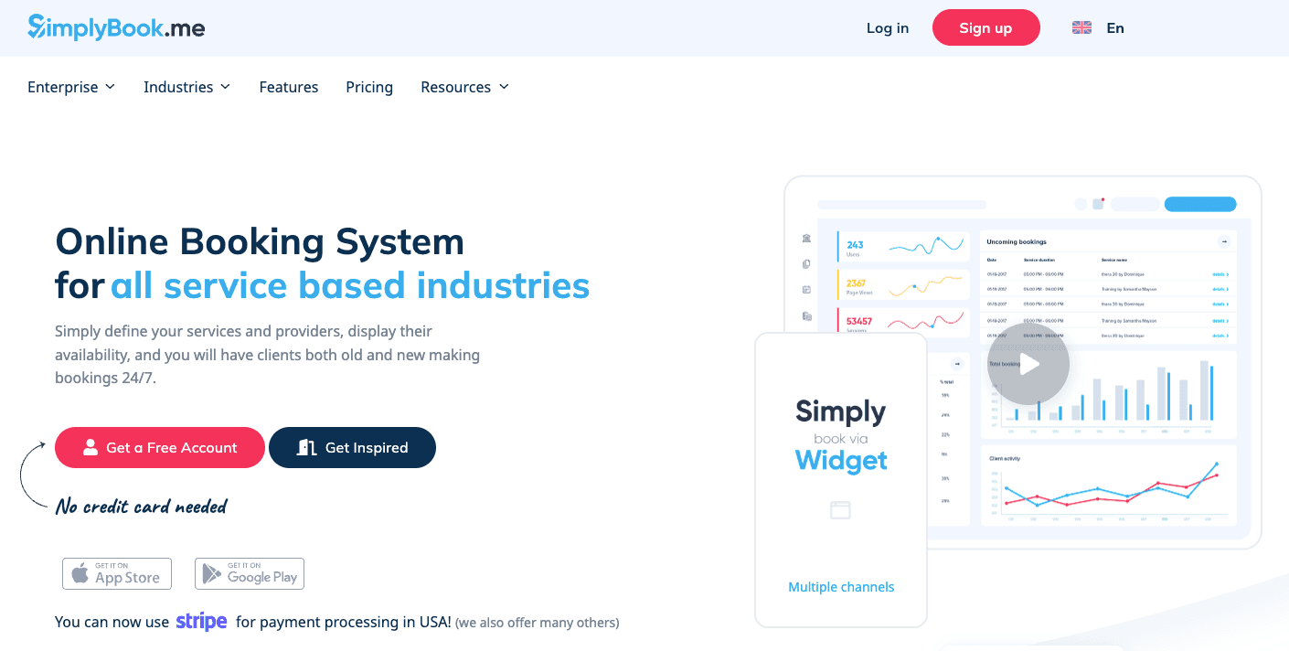 SimplyBook.me homepage
