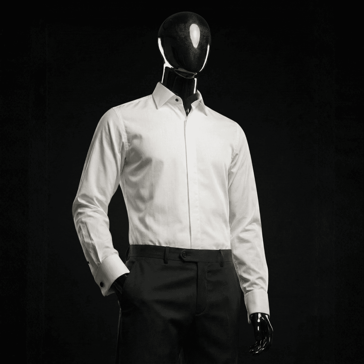 Ceremonial shirt with clean front and hidden buttons