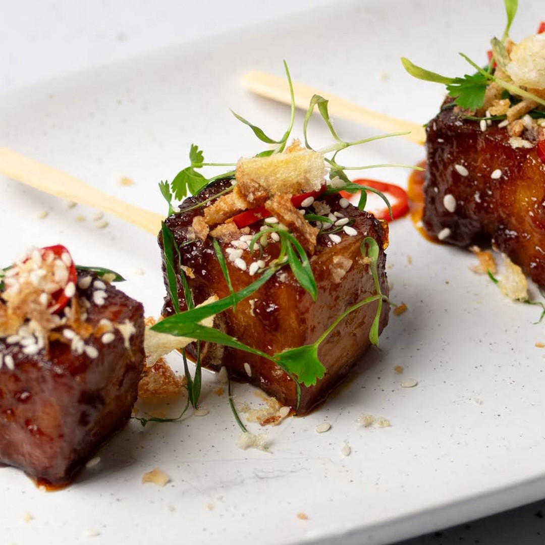 Fried Pork Belly with Sweet & Sour Glaze
