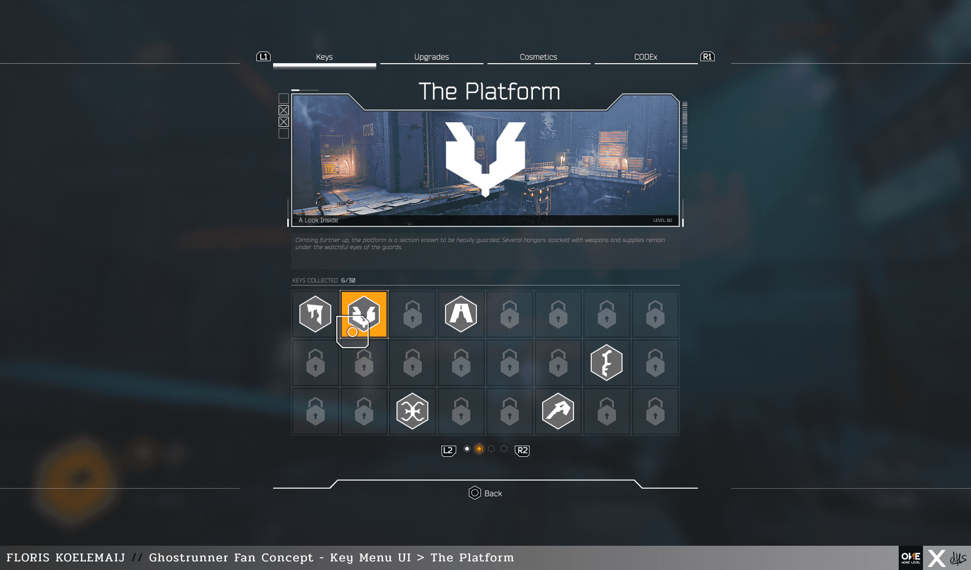 Ghostrunner Fan Concept key menu UI in-game screenshot