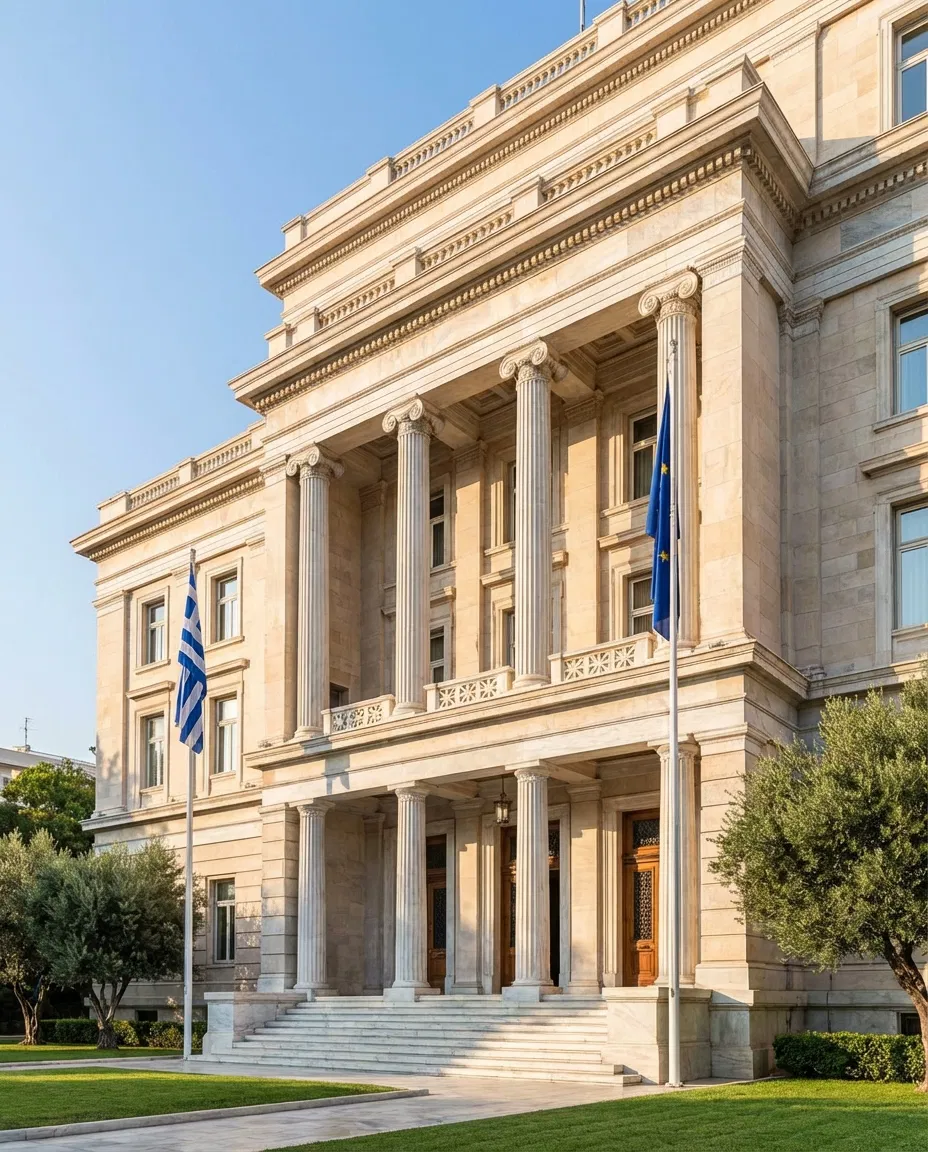 Hellenic Ministry of Interior building in Greece, representing public administration reform.
