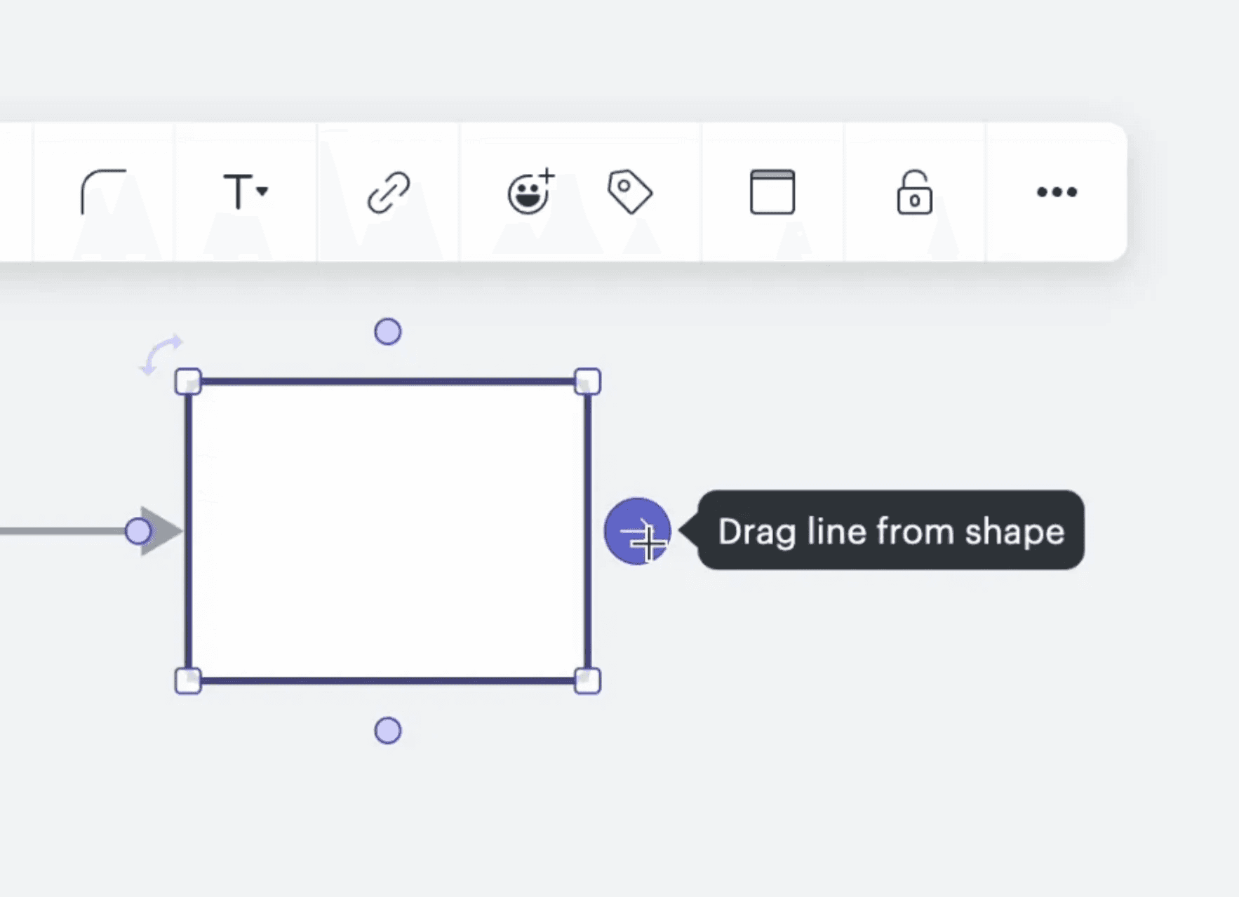 Lucid canvas with cursor hovering over line creation node