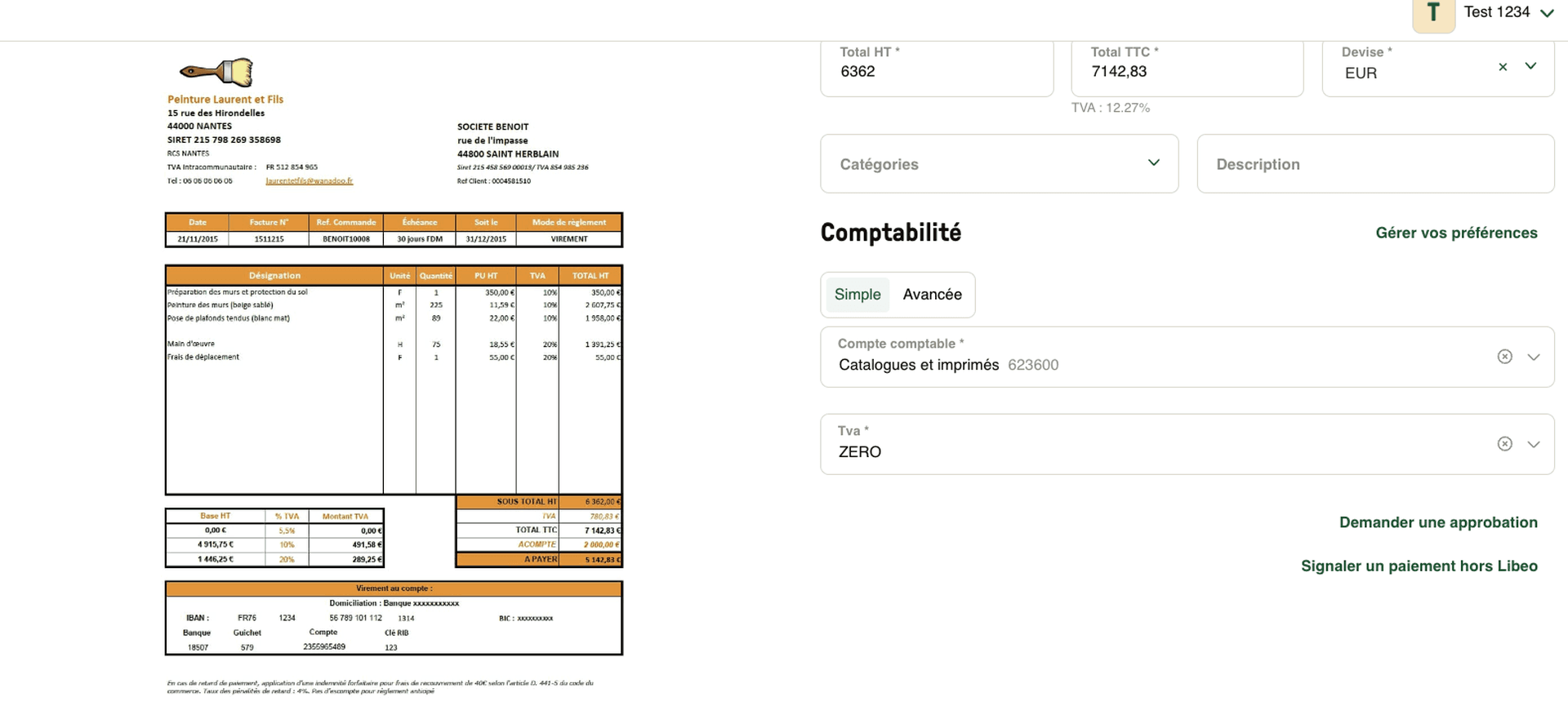 Import facture comptabilisation