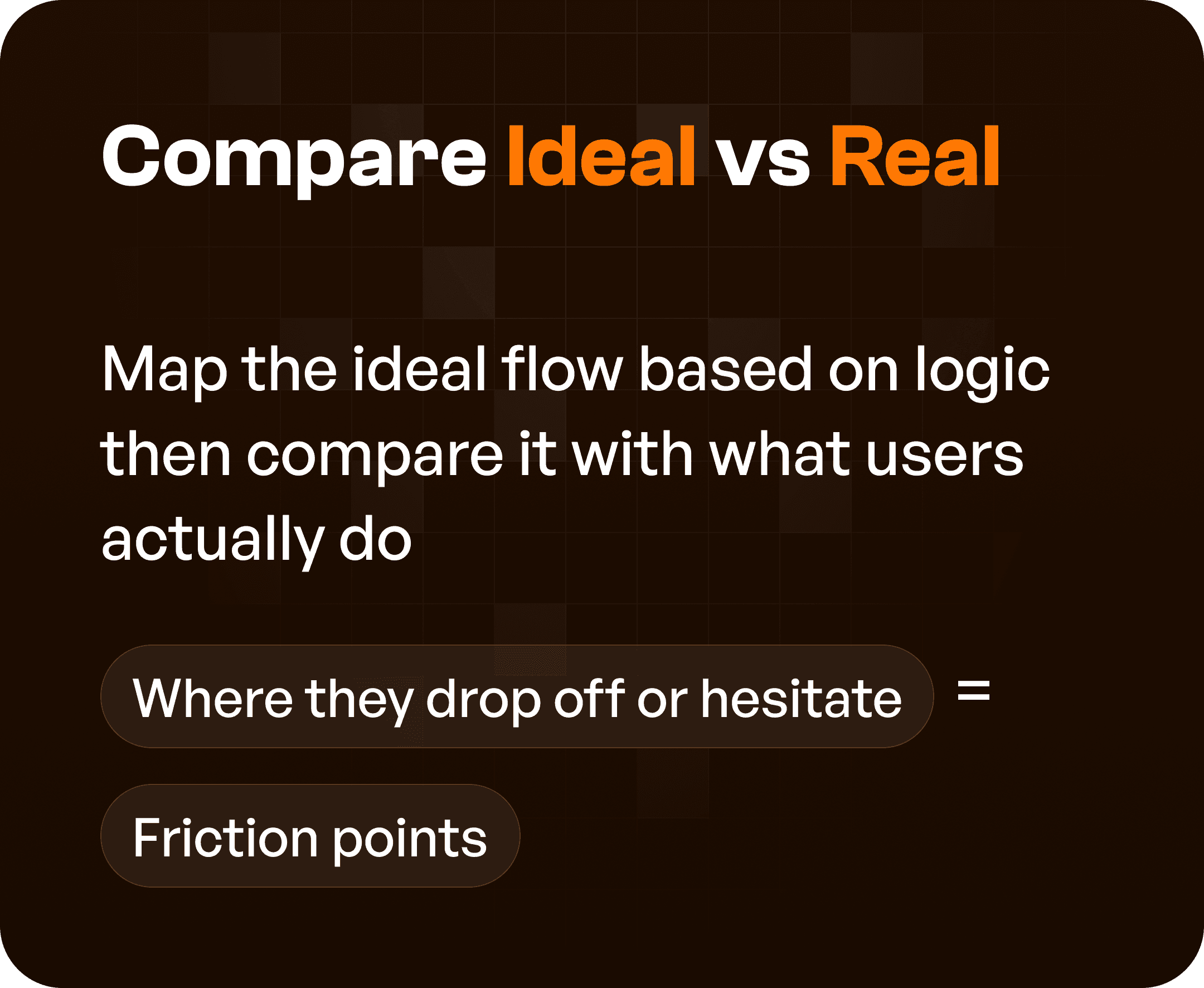 Compare Ideal vs Real user behavior in user flow in detail
