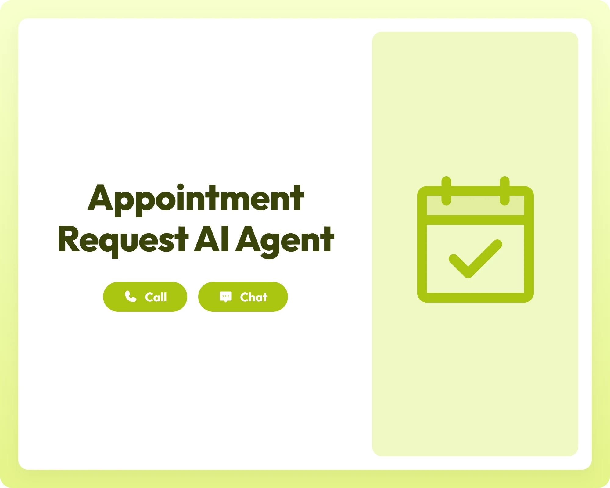 appointment request ai agent supports call and chat with calendar panel for easy scheduling