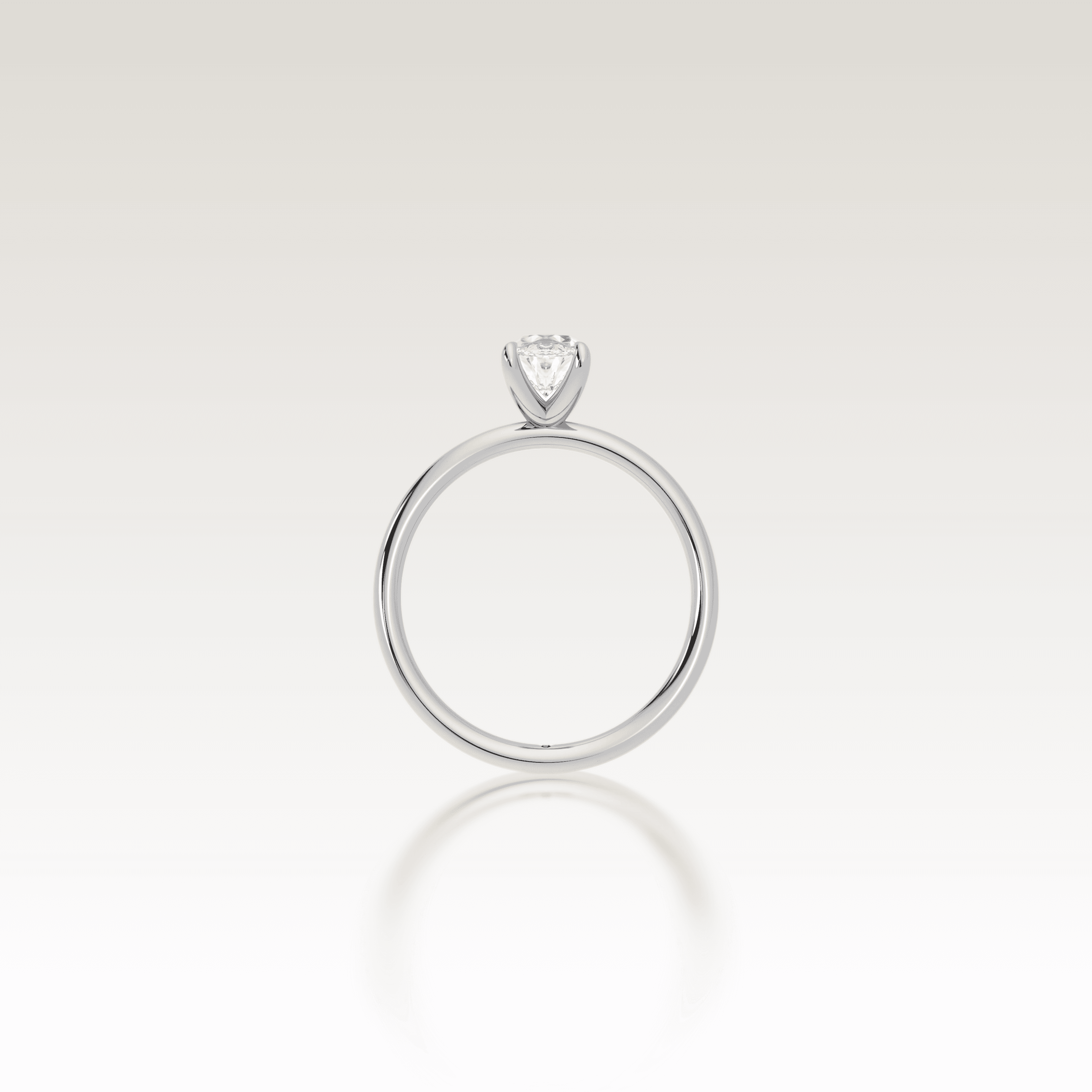 Solitaire Oval Love Knot Diamond Ring image 5