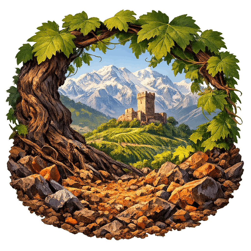 Detailed graphic of the Gattinara wine region.