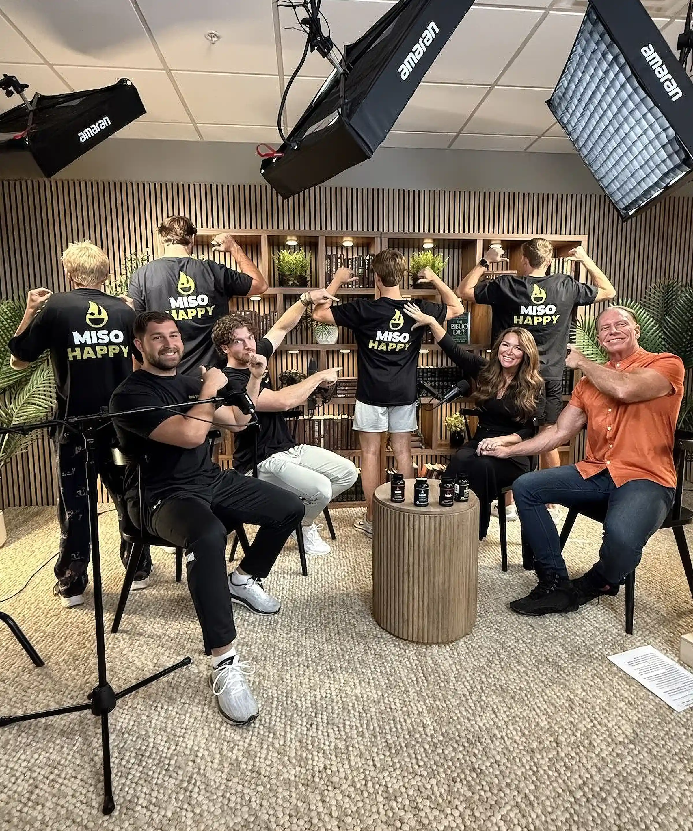 Miso Healthy team founders together in a podcasting interview environment