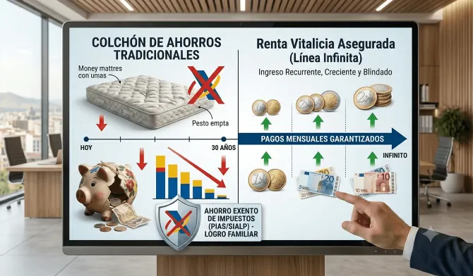 Transferencia del riesgo de longevidad a Allianz mediante el pago de rentas mensuales de por vida.