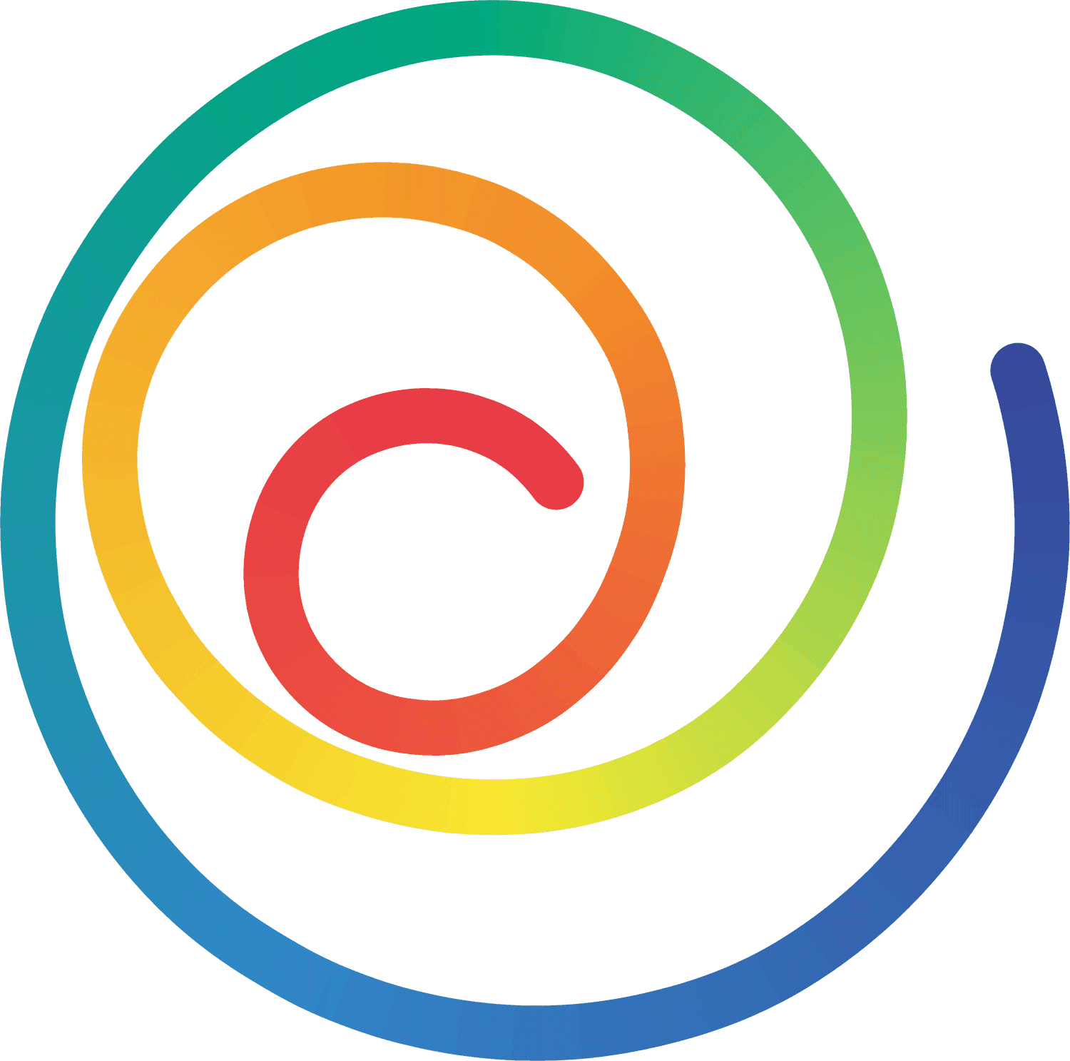 A colorful sky light with a neon circle.