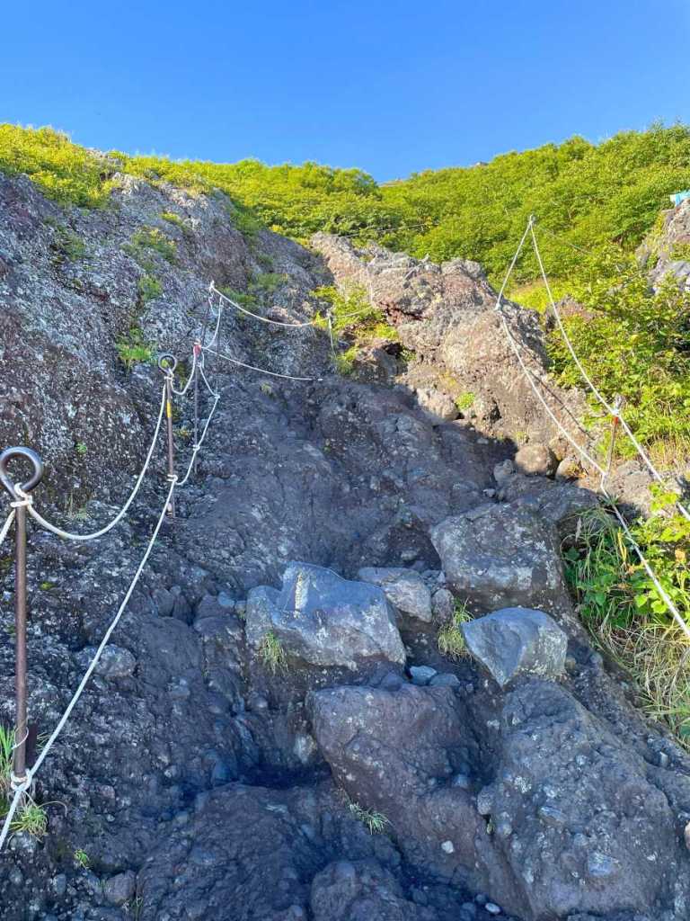 Rocky trails on Mount Fuji