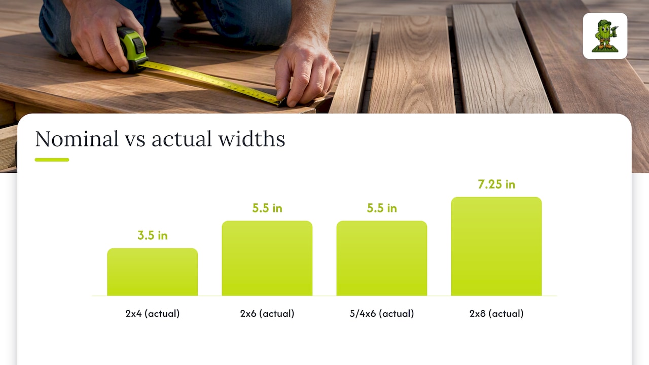 Proportional comparison of actual board widths