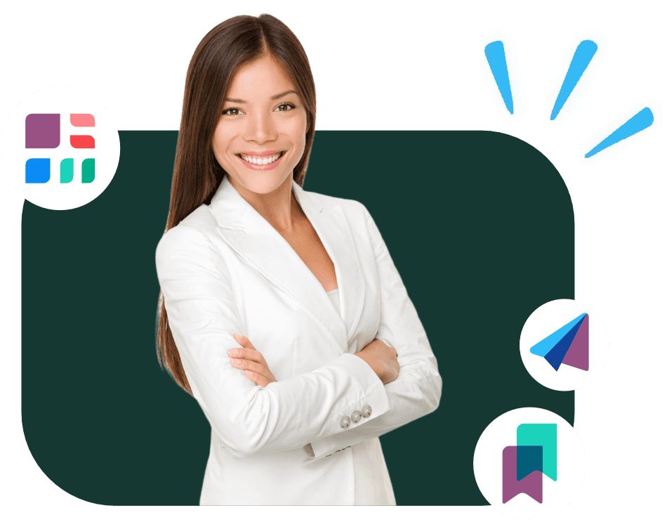 Odoo business professional working on a laptop with digital invoice and analytics icons representing efficiency software