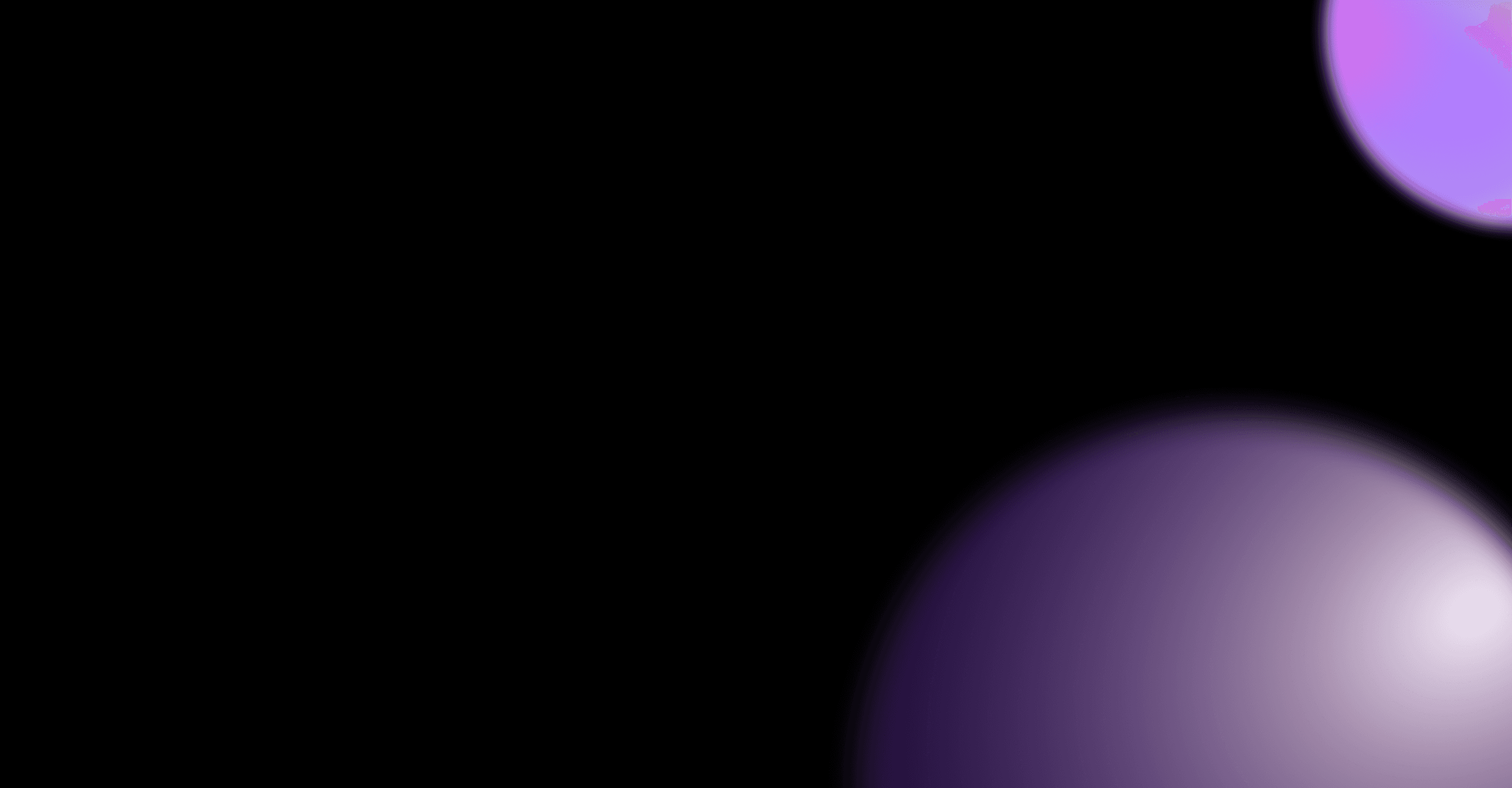 Purple orb on dark background that represent AI technology used in Nextio
