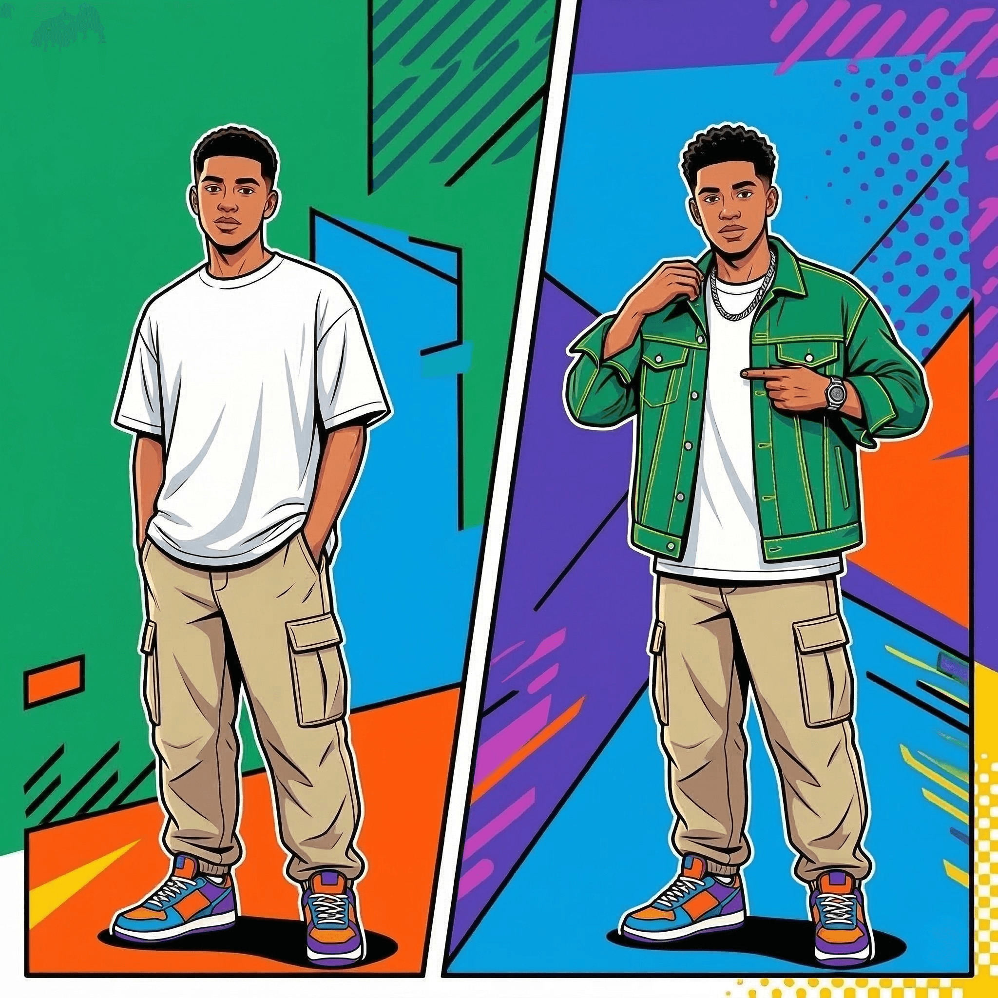 Casual outfit demonstrating the rule of 3 with a white t-shirt, jeans and an overshirt layer