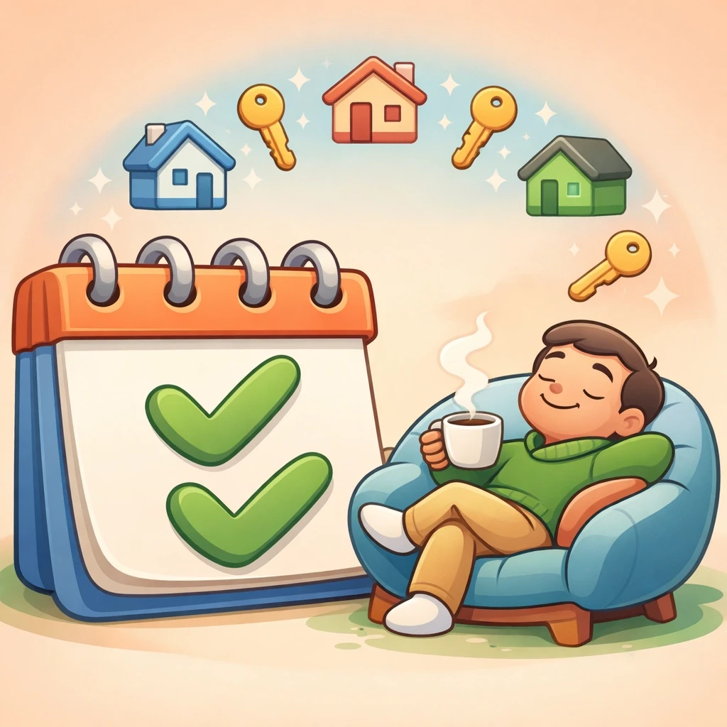 Miran vlasnik apartmana pored organizovanog i ažuriranog kalendara zahvaljujući automatizaciji.