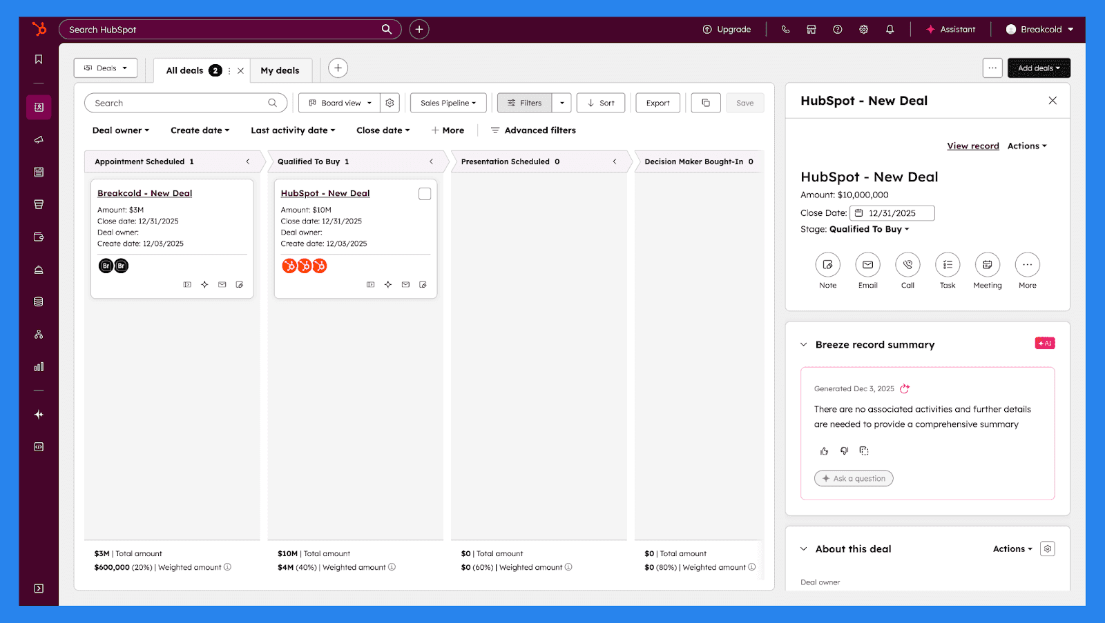 Key Features of HubSpot Sales Hub: Contact & Deal Management