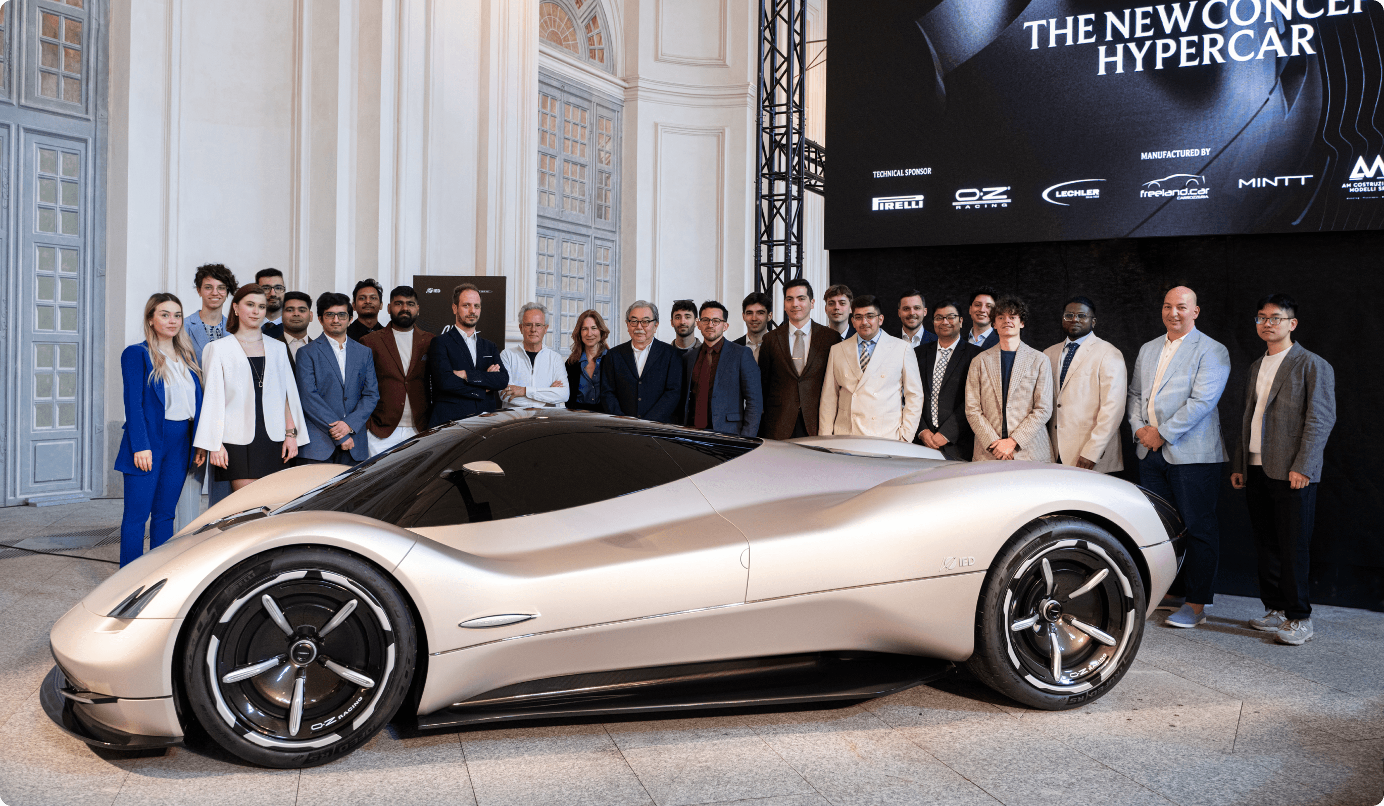 A group photo of all the designers invovled in Pagani Alisea thesis.