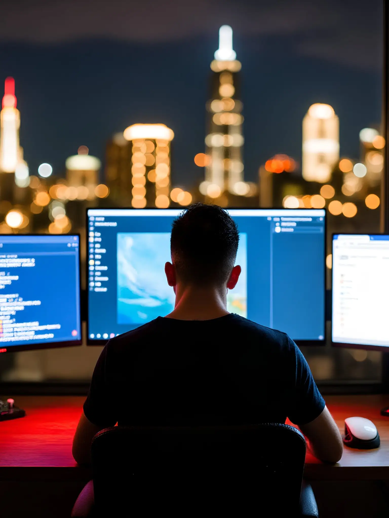 Portrait of portfolio creator – back view