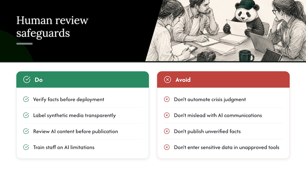 Limits and risks: where human review is essential — overview diagram