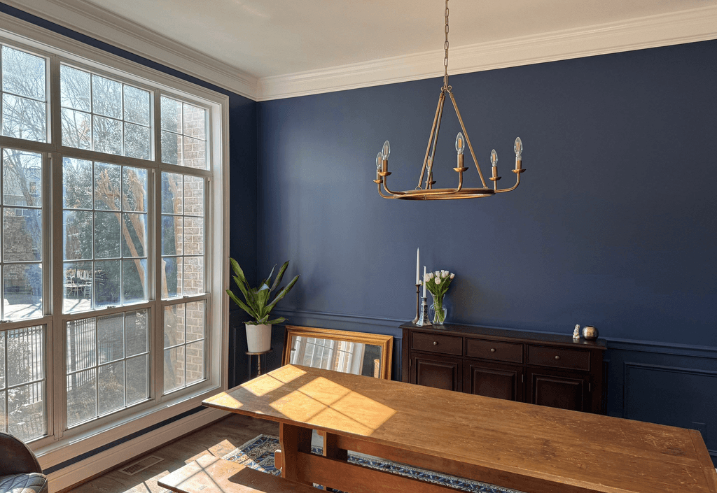 a room with a wood floor and a wood floor