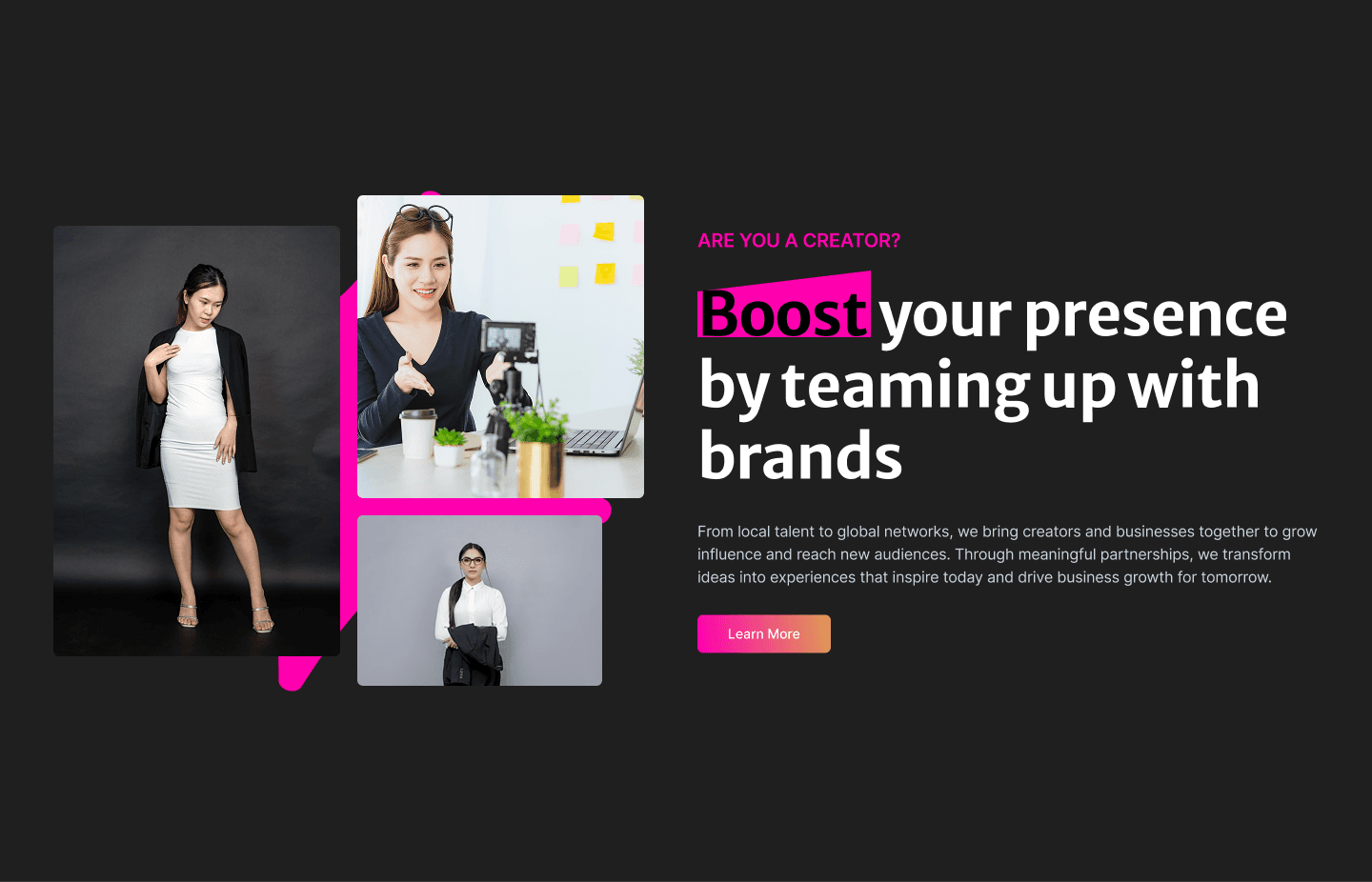 Influencer Digital Experience for Website