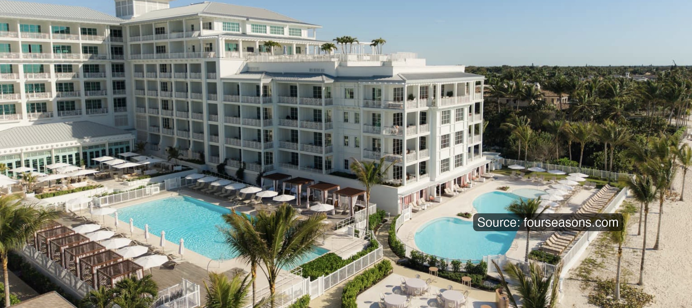 Naples Beach Club, A Four Seasons Resort – resort and pools from above