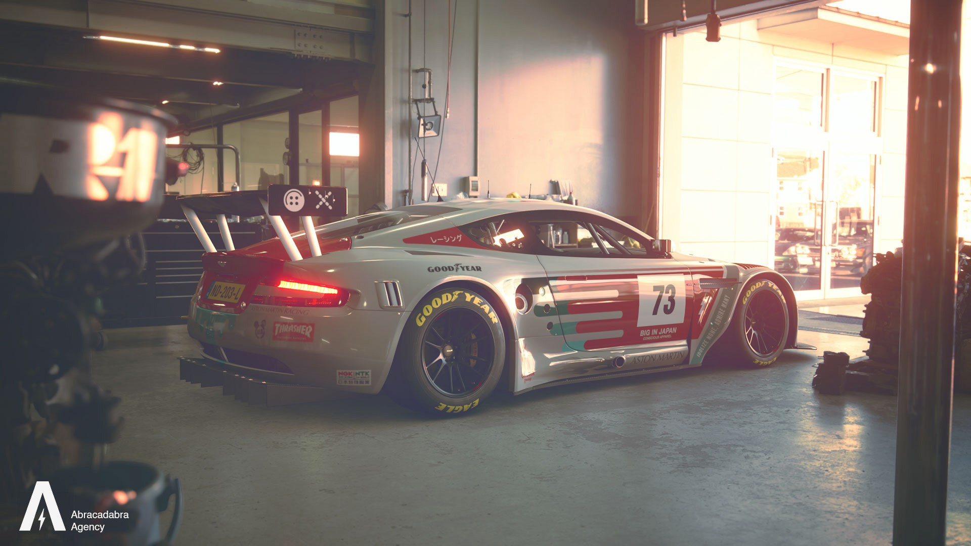 coche aston martin gt3 con diseño de librea personalizado