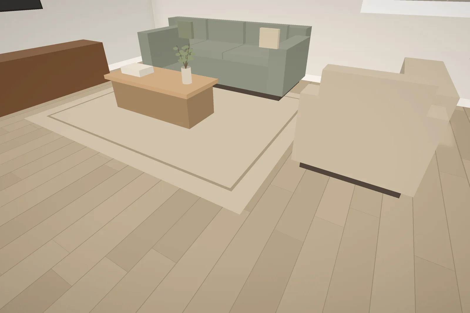 Family room with a luxury vinyl plank floor