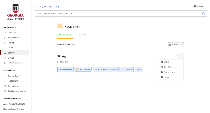 Filters from saved search