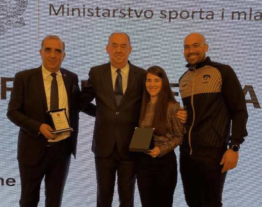 captain of montenegro rugby team with montenegro sport officials