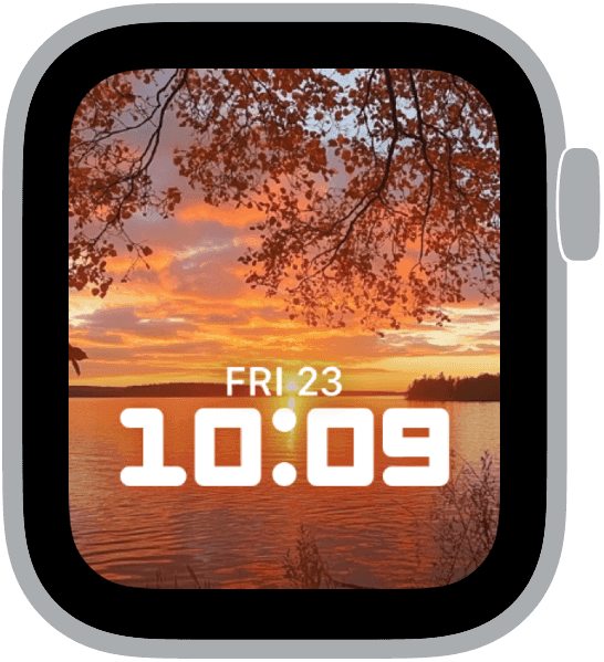an apple watch face from the autumn sunsets collection
