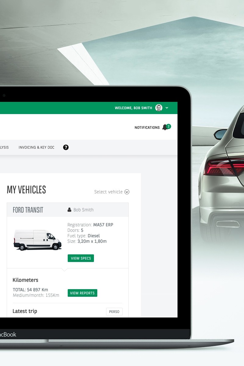 A preview of a UI concept for Arval, a subsidiary of BNP Paribas.
