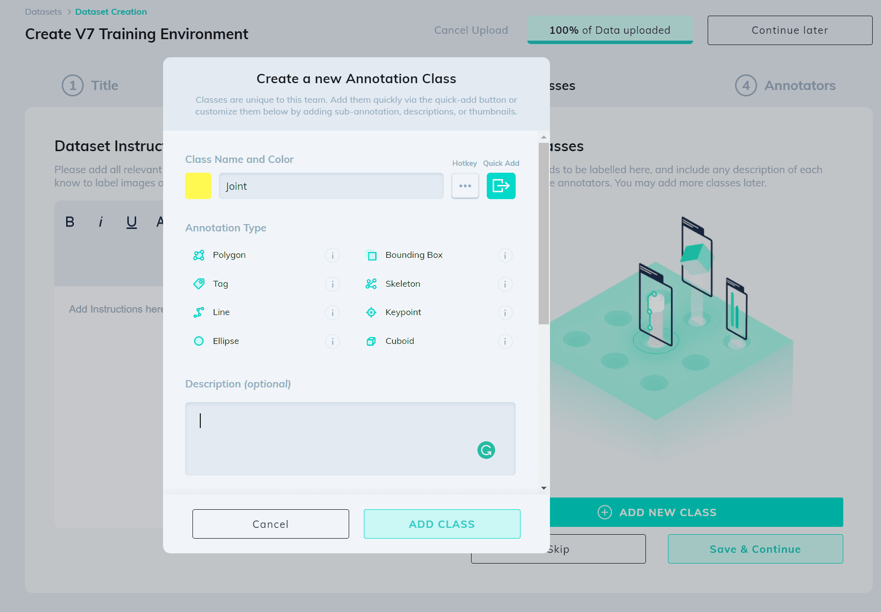 Annotation class creation on V7