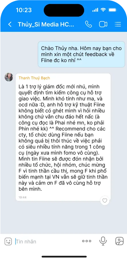 Feedback của chị Thủy