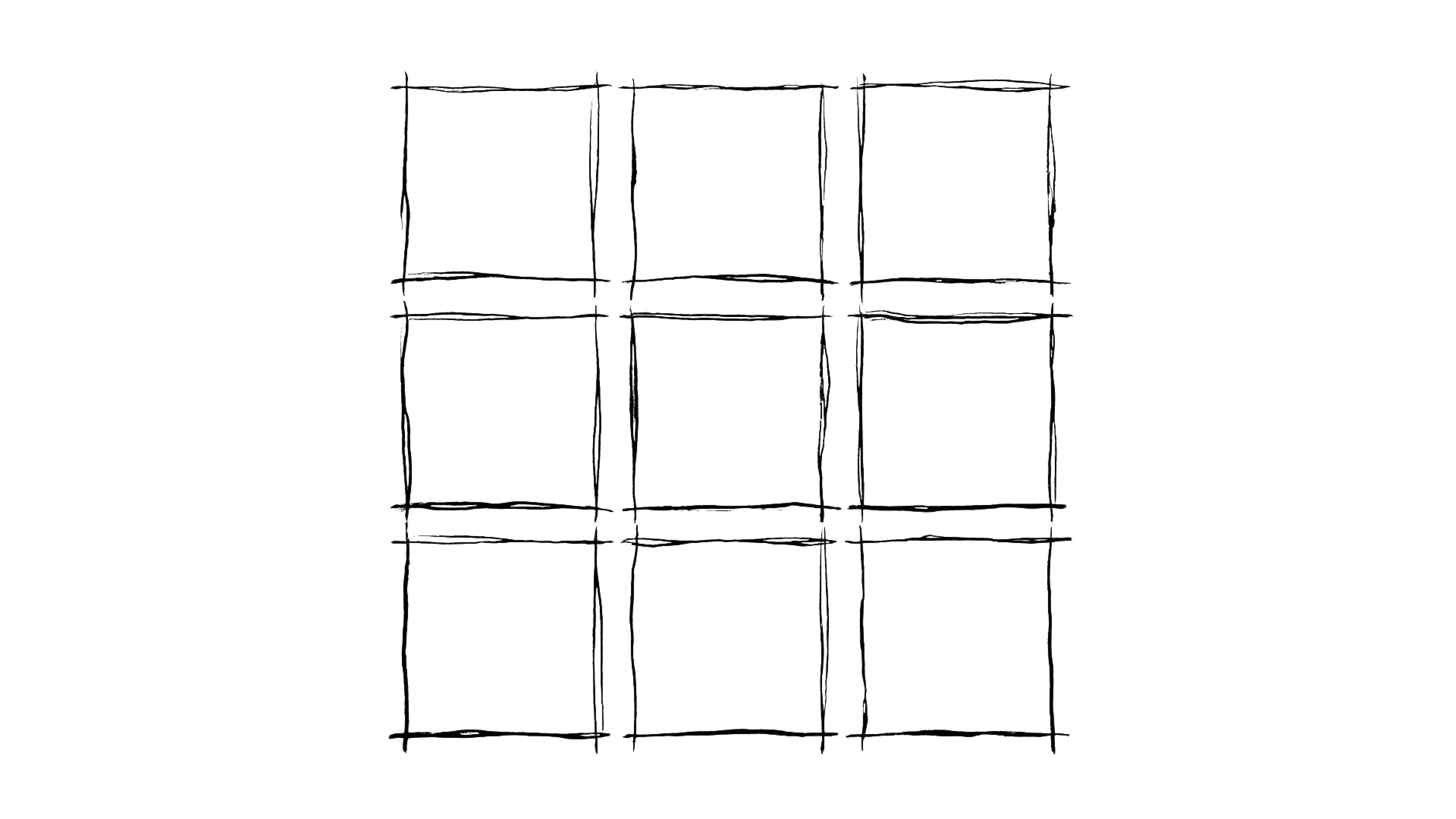 Hand drawn rectangular shapes arranged in a grid