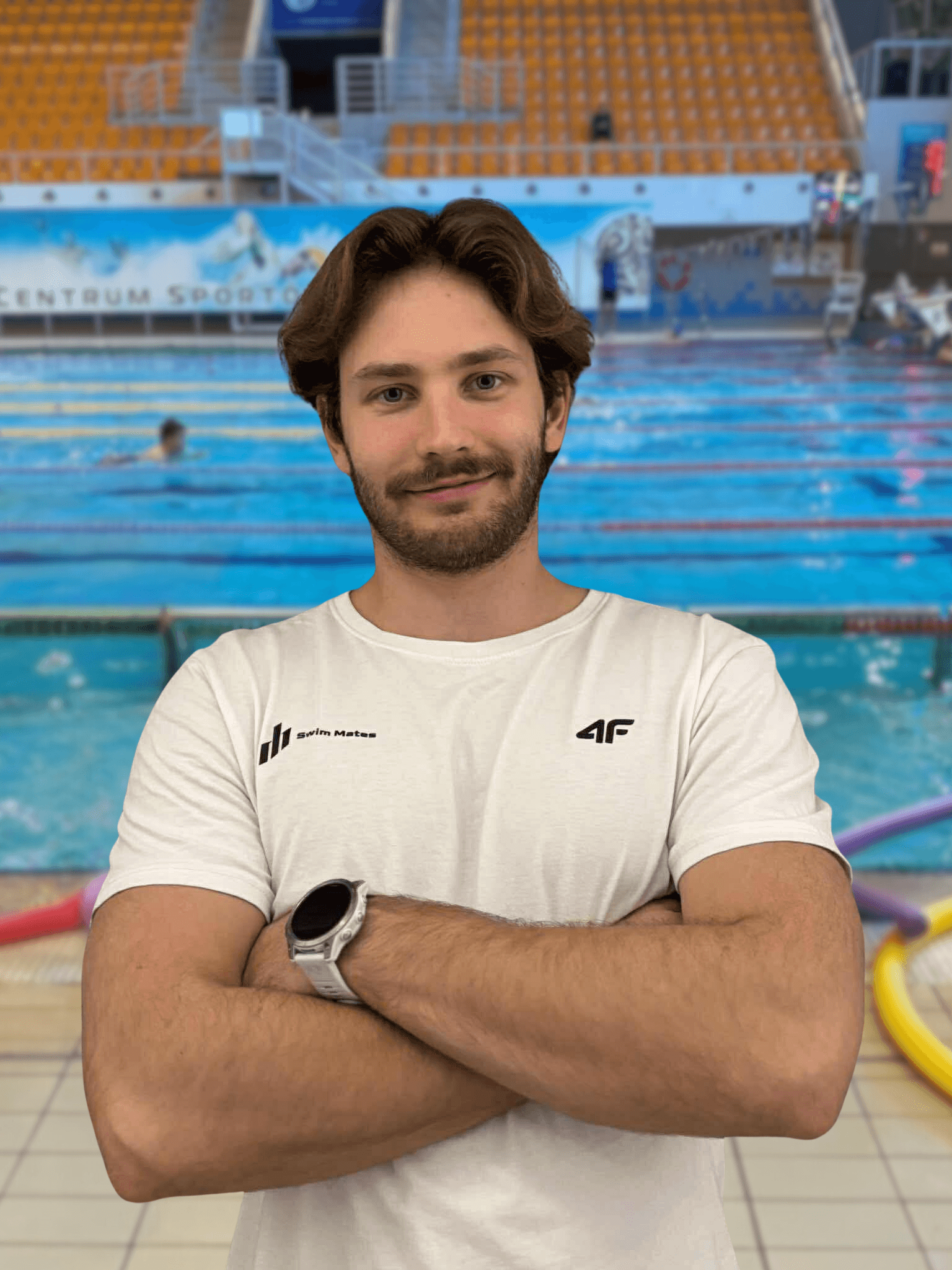 Athlete winning a race