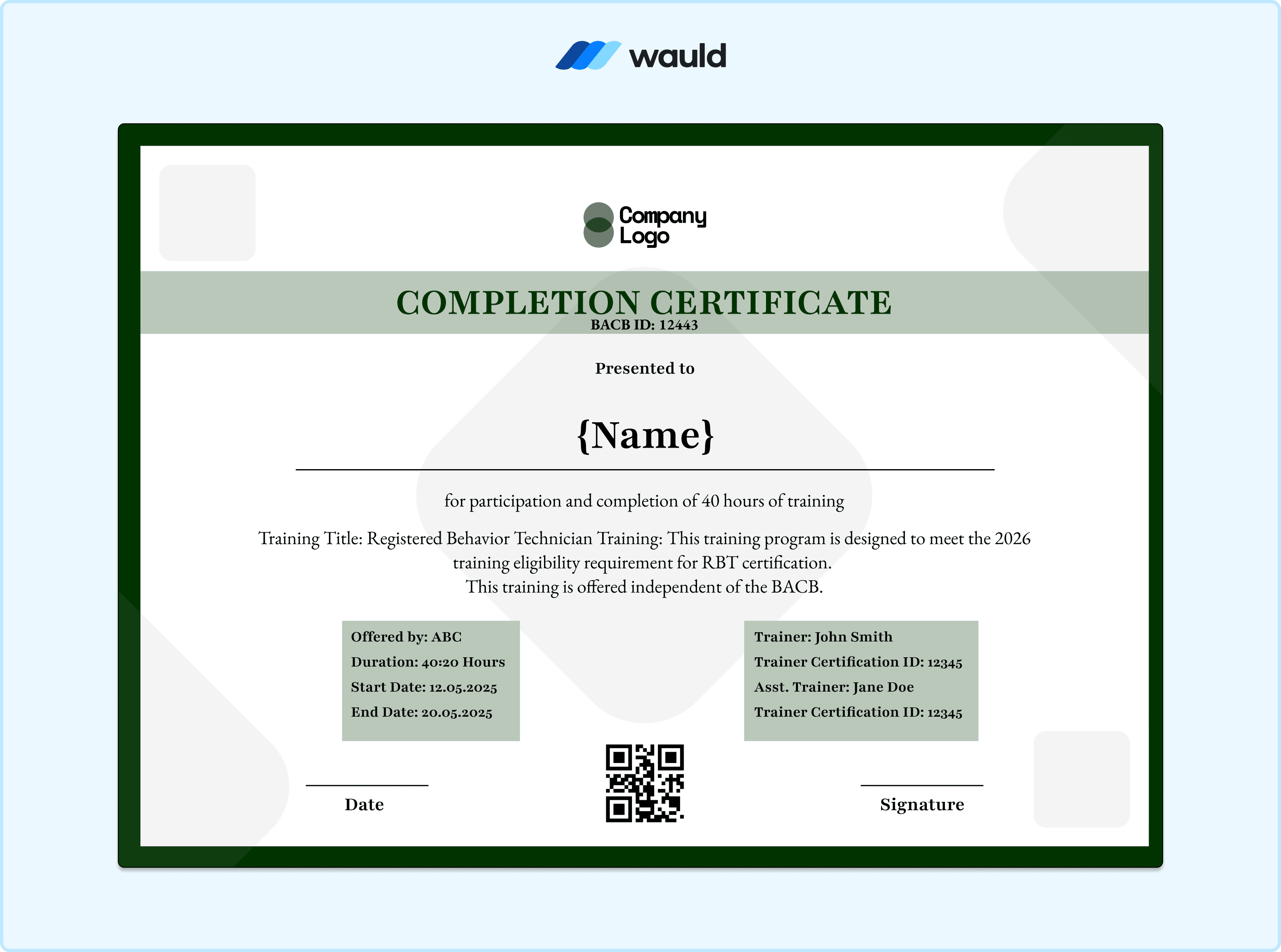 RBT Certificate