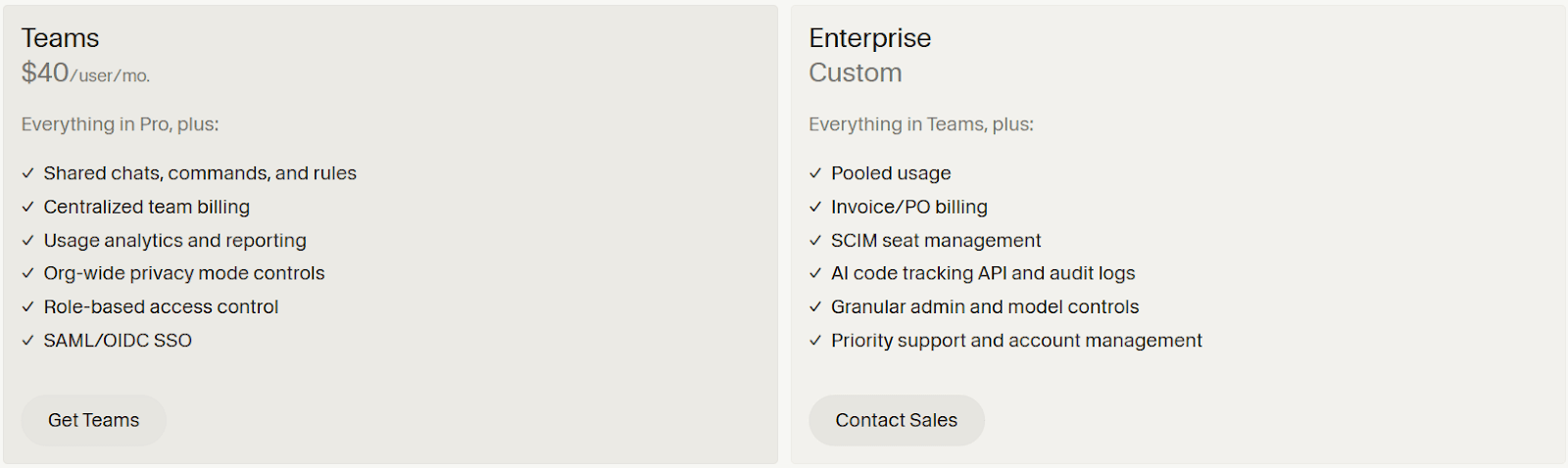 Cursor Teams & Enterprise Plan