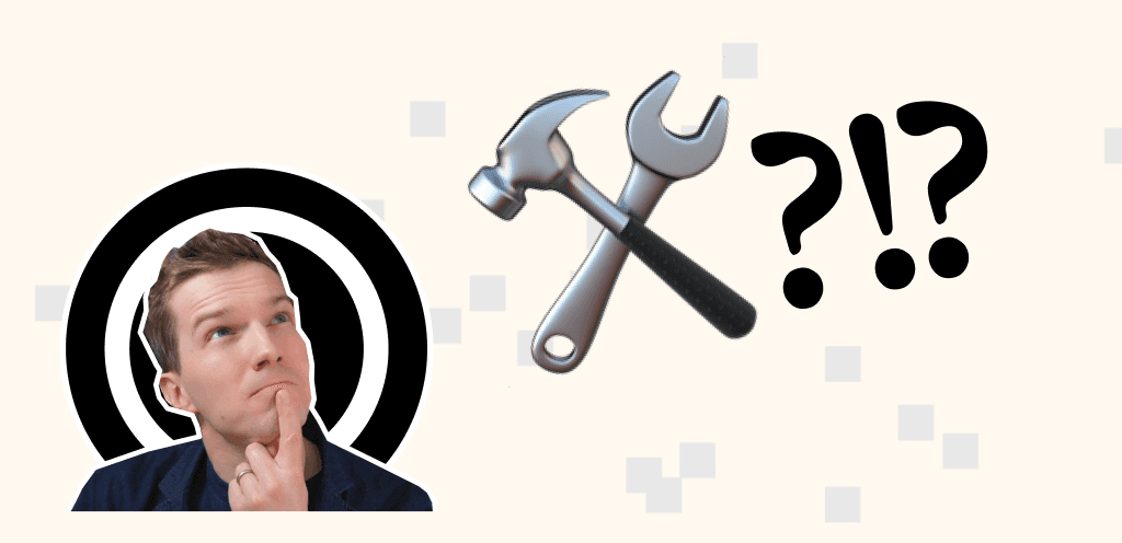 Jon Looking at a Hammer & Spanner Emoji
