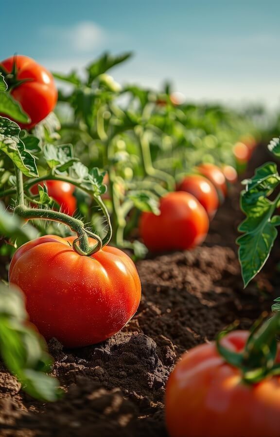 Basket of organic cherry tomatoes