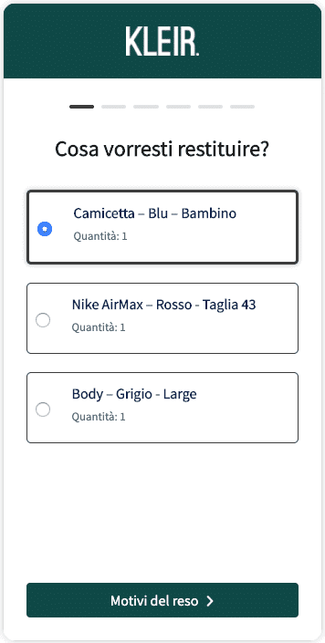 motivi del reso