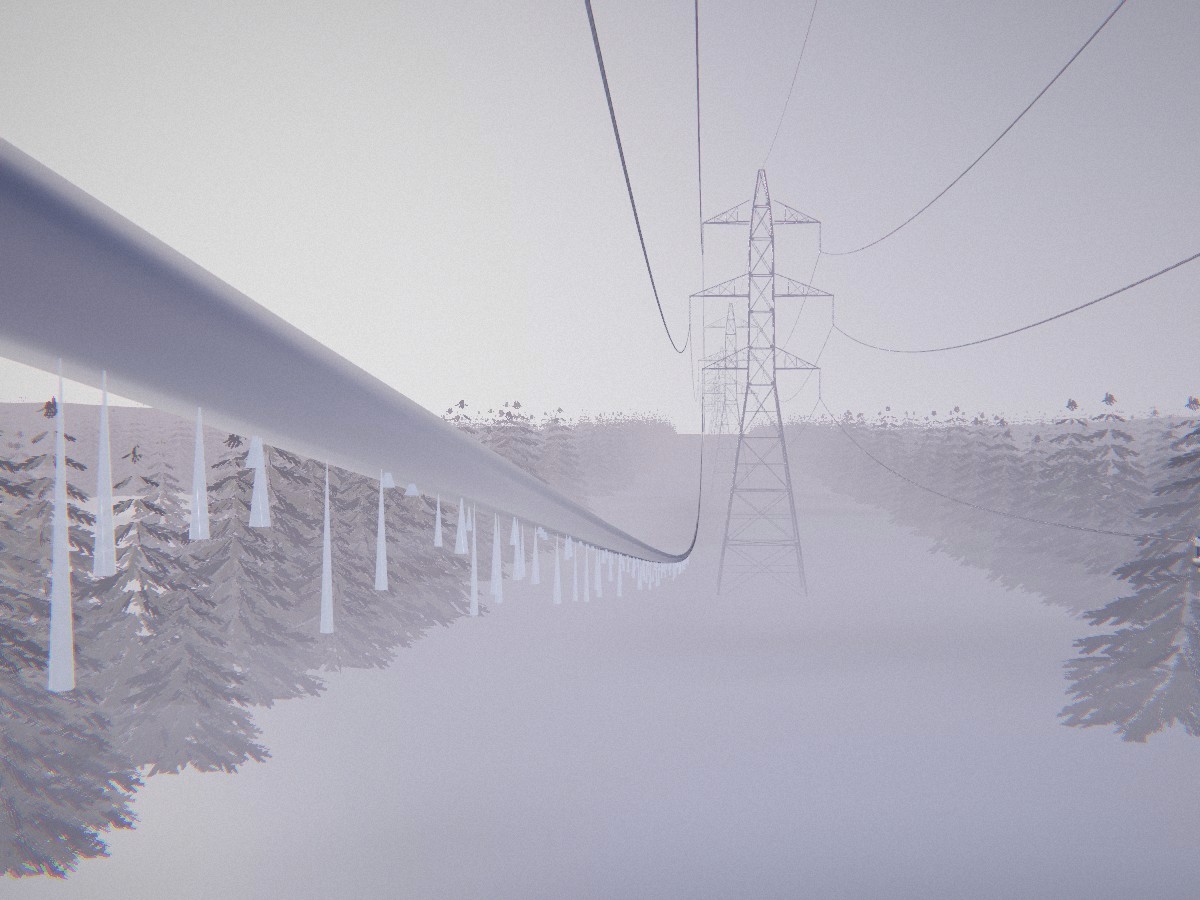Ice building on the north conductor.