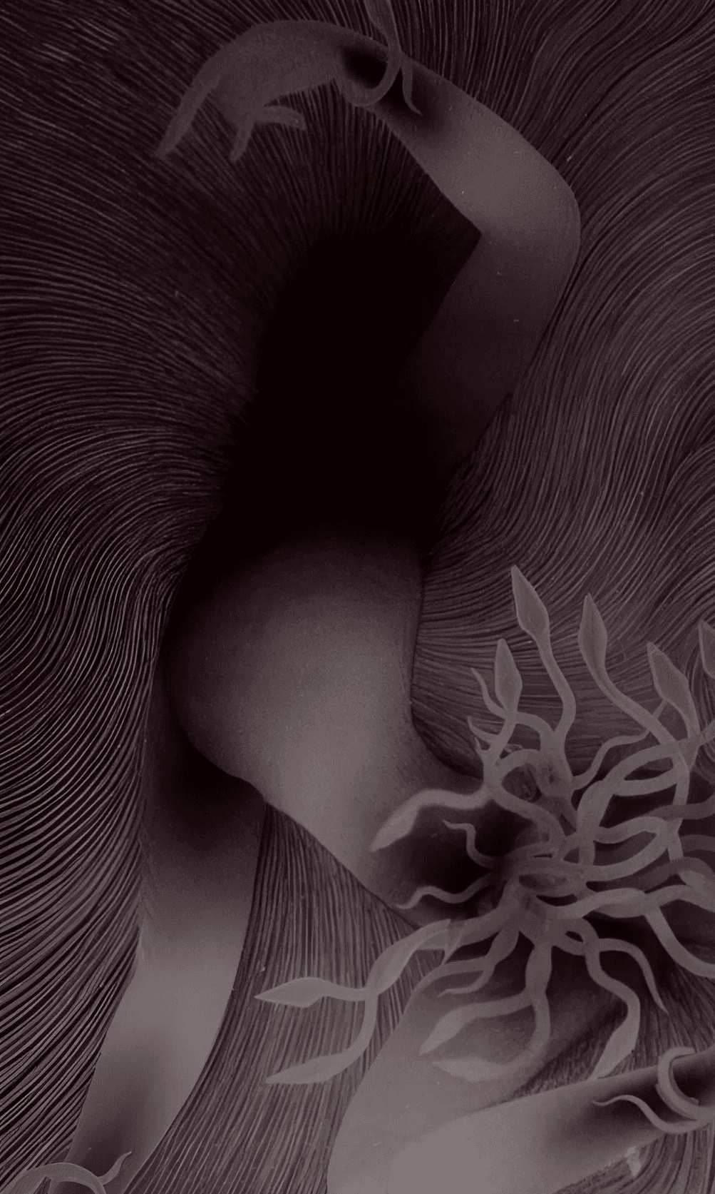 Modern curved staircase with warm ambient lighting