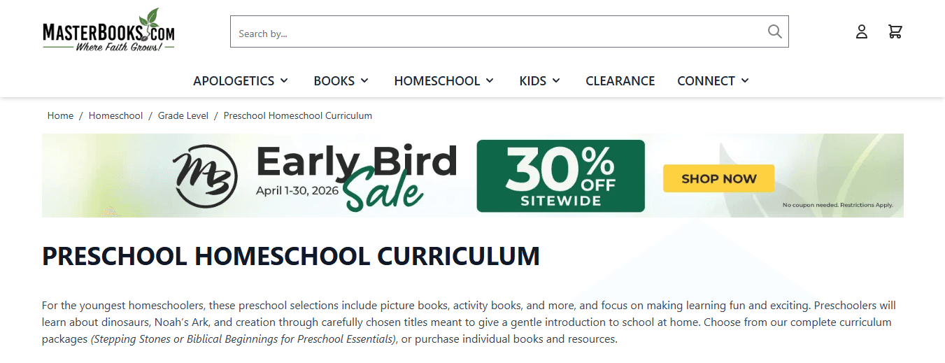 Master Books Preschool