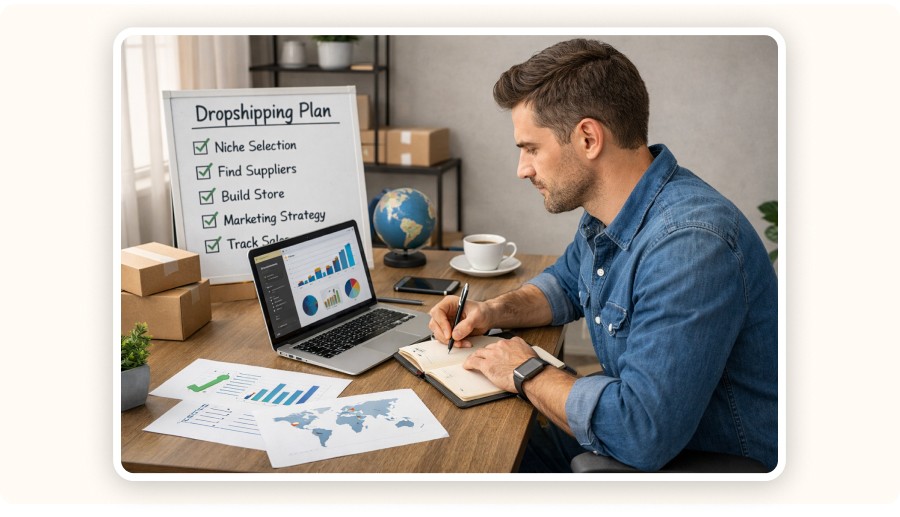 An entrepreneur planning